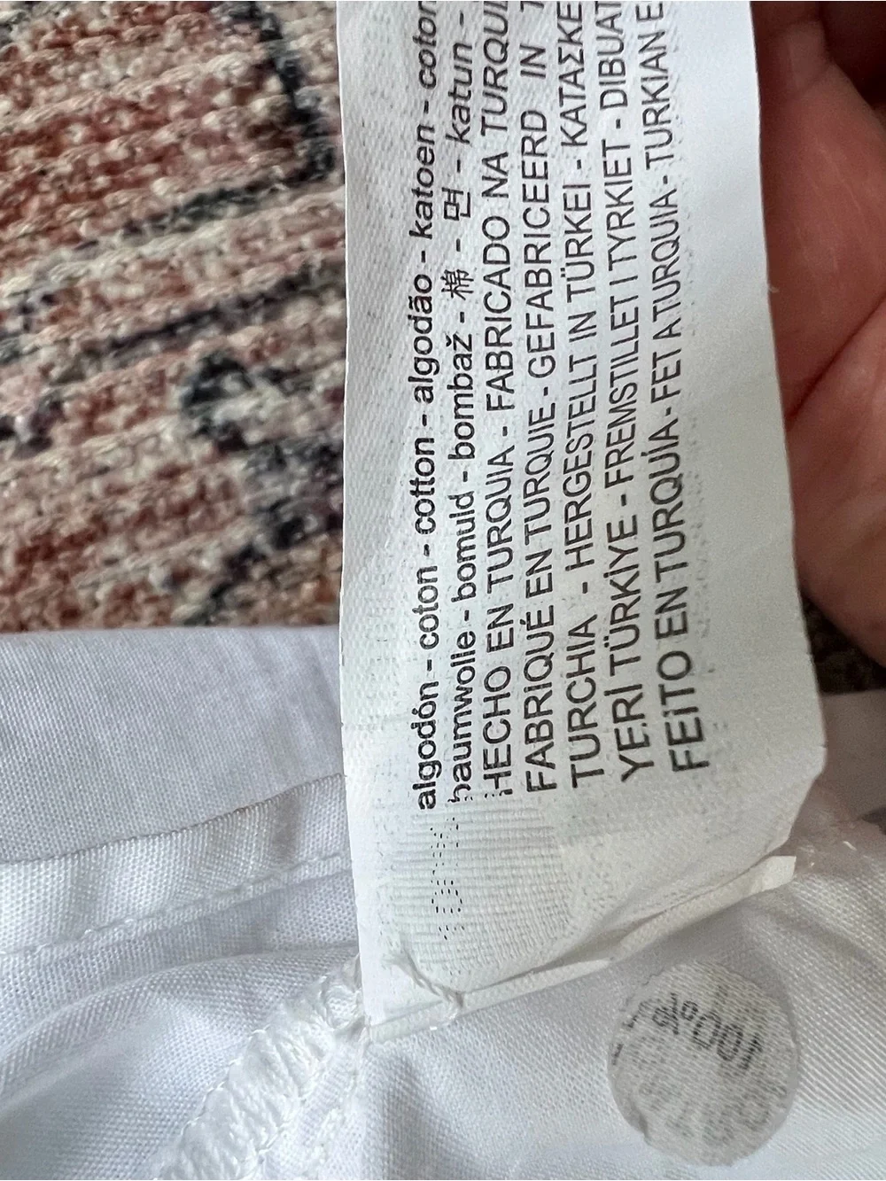 Zara White V-Neck Peplum Puff-Sleeve Blouse 100% Cotton Size Large